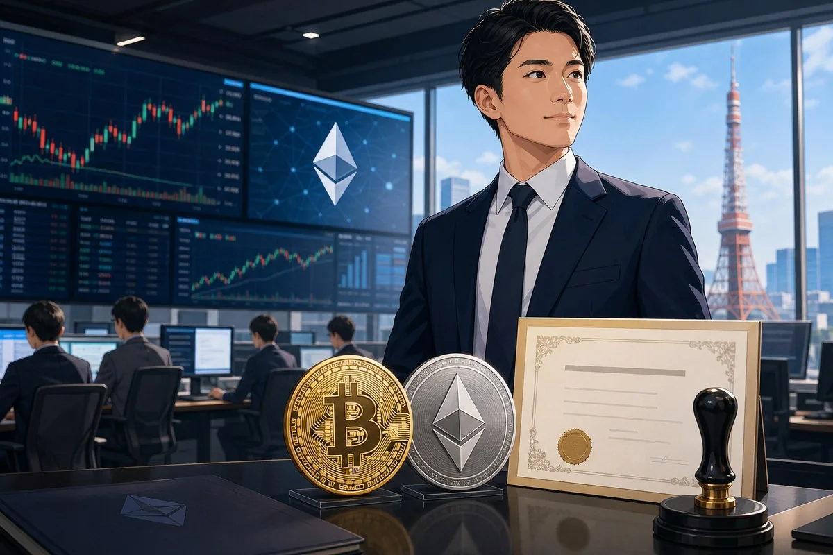 라이저디지털재팬, 2022년 바이낸스재팬 이후 4년 만에 일본 암호자산 등록을 따냈다 / AI 생성 일러스트(삽화)