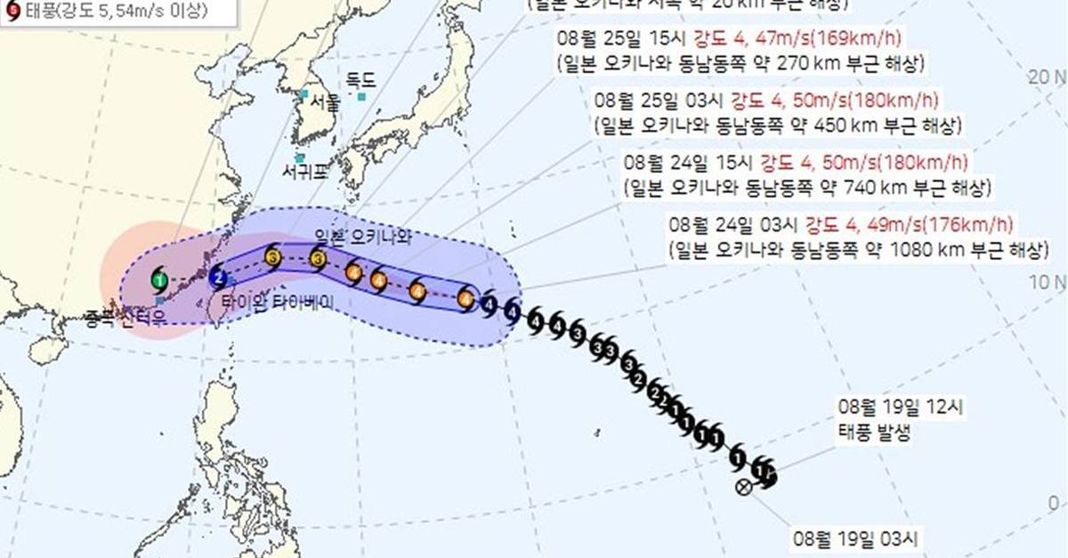‘처서’ 지났는데 전국 펄펄…강력해진 제18호 태풍 ‘사우델’, 한국 영향은?