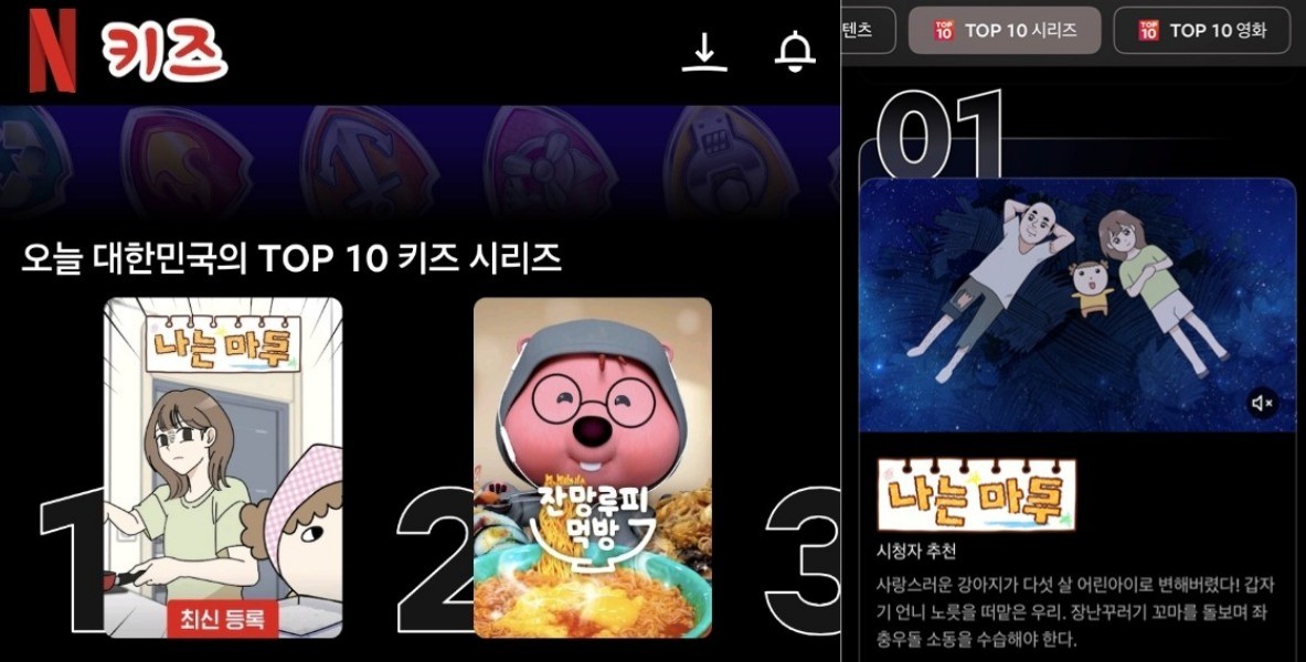 '나는 마루' 1위 / 네이버웹툰