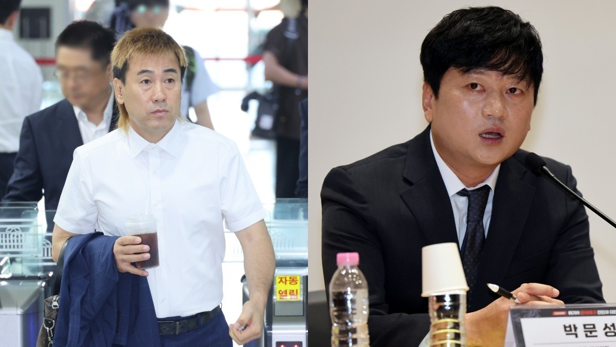 김병지 강원FC 대표이사(좌) 박문성 축구 해설위원(우) 자료사진. / 뉴스1