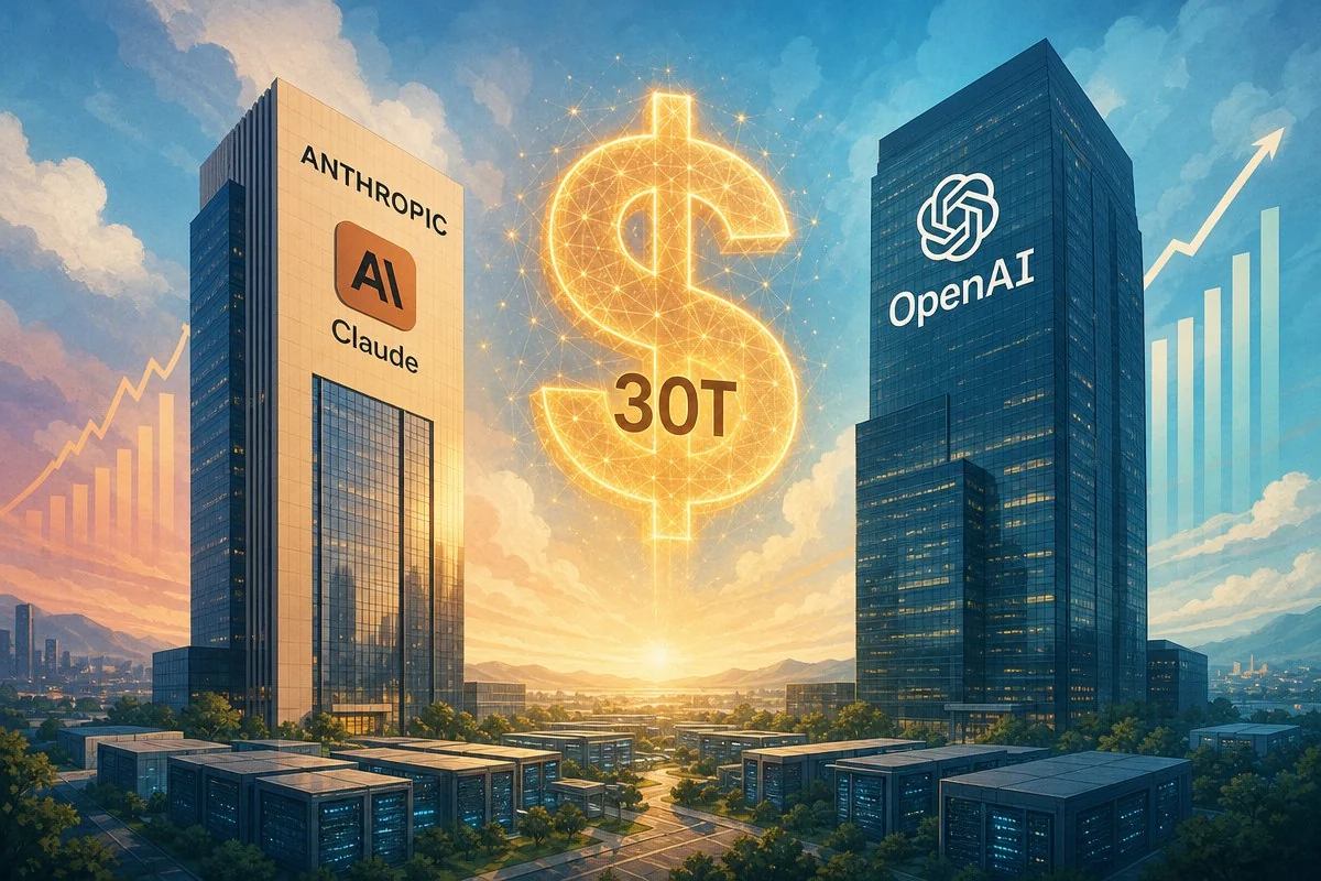 앤트로픽, 30조 달러 시장 내걸며 매출로 오픈AI 앞질러…IPO는 9~10월 노린다 / AI 생성 일러스트(삽화)