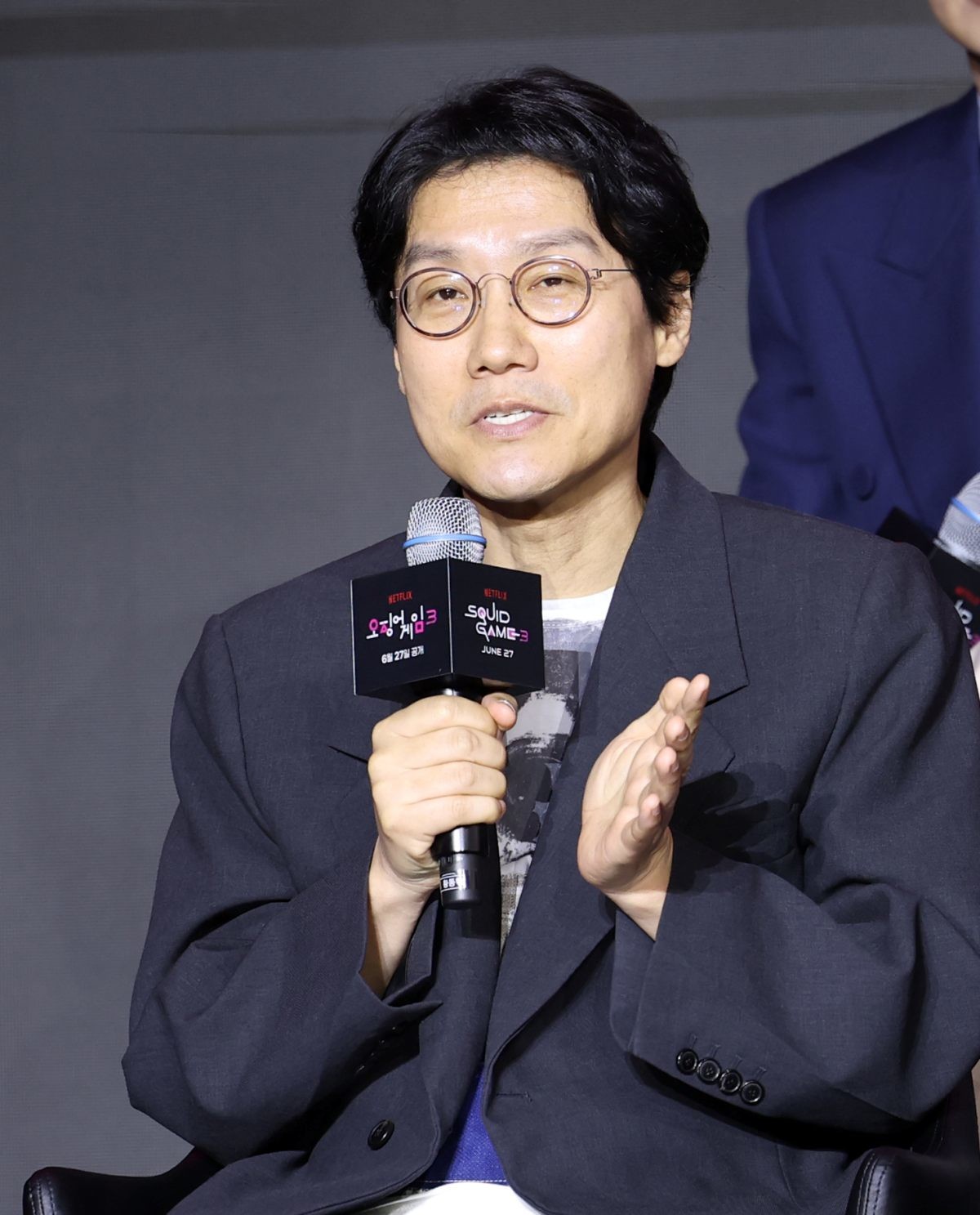 지난 2025년     '오징어 게임' 시즌3 제작발표회 참석한 황동혁 감독 / 뉴스1