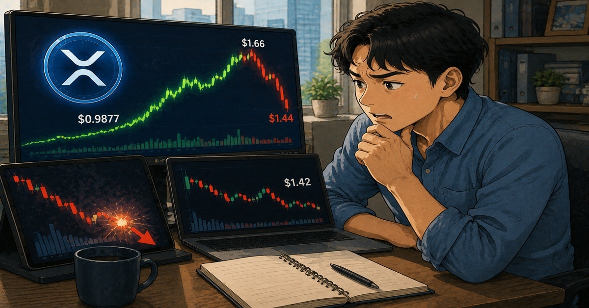 암호화폐(코인) 리플, 4일 만에 70% 폭등하더니 와르르... 다시 1.66달러 찍을 수 있을까