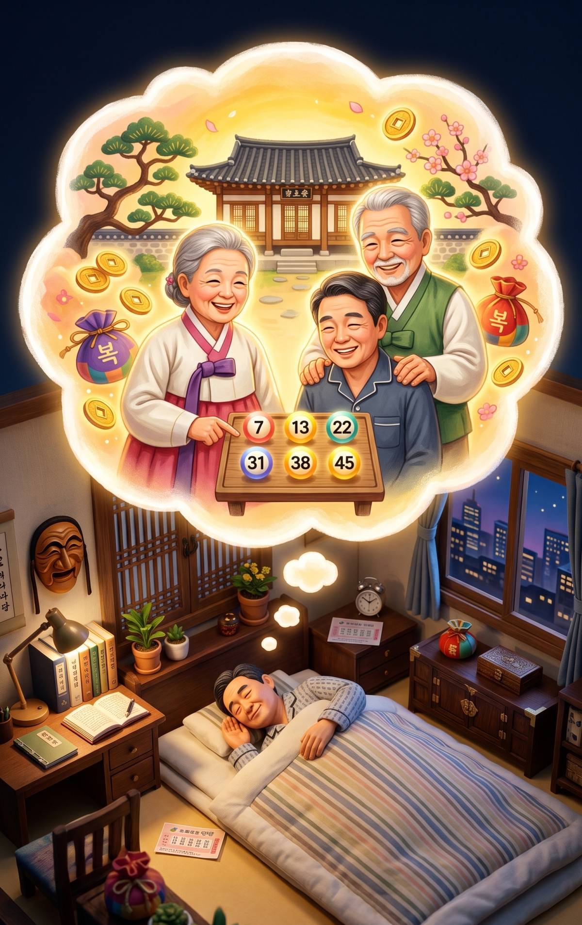 조상님이 점지해 준 로또 1등. 기사 내용 토대로 AI툴 활용해 제작한 자료사진.