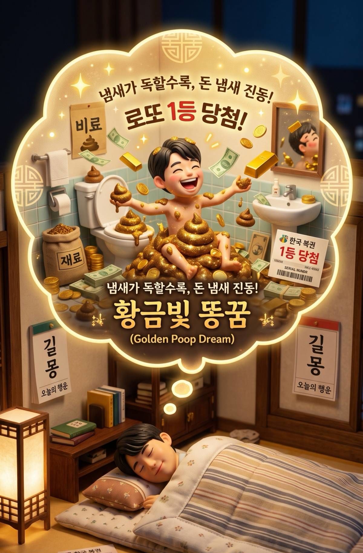 길몽의 상징인 '똥' 꿈. 기사 내용 토대로 AI툴 활용해 제작한 자료사진.