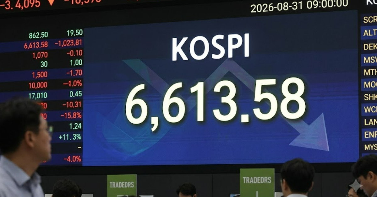 코스피 6613.58 하락 출발…삼성전자·SK하이닉스 약세