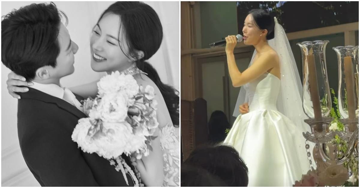 김나희 웨딩화보 / 본식 깜짝 축가 모습 / 왼쪽부터 김나희 인스타그램, 김지민 인스타그램