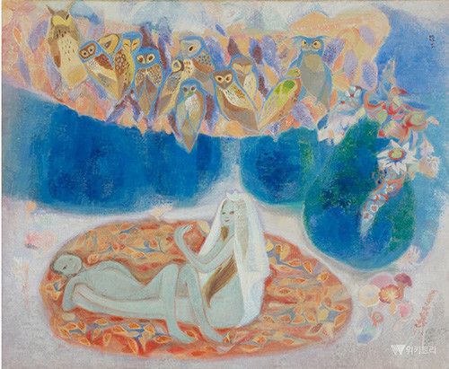 천경자, 전설, 1962, 종이에 채색, 123.5x150.5cm/서울특별시