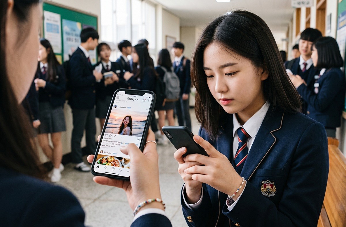 청소년들이 스마트폰으로 SNS를 하는 모습. 기사 이해를 돕기 위해 AI를 활용해 제작한 자료 사진. 실제 모습과 다소 차이가 있을 수 있음. 한국언론진흥재단 미디어연구센터는 지난달 14∼58세 국민 1000명을 대상으로 청소년의 안전한 소셜미디어 이용 환경 조성을 위한 온라인 인식 조사를 실시해 1일 조사 결과를 발표했다. 해당 조사 결과를 살펴보면 응답자들에게 연령을 기준으로 청소년의 소셜미디어 이용을 제한하는 정책 사례와 찬반 주요 논거를 제시한 후 입장을 물은 결과 '적극 찬성' 28.7%, '약간 찬성' 42.0%를 합쳐 70.7%가 정책에 찬성했다. 반대 의견은 '약간 반대' 22.3%, '적극 반대' 7.0% 등 29.3%였다.