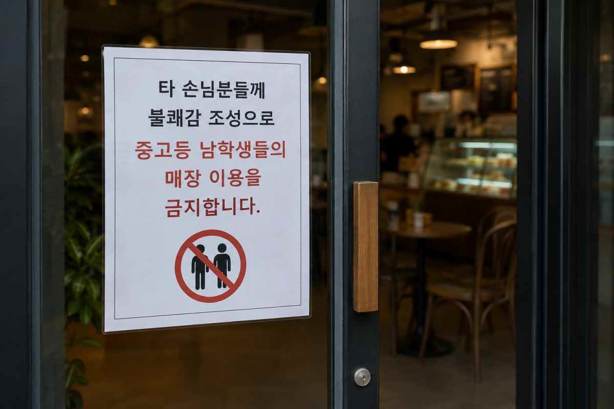 AI로 생성한 '노 남학생존' 안내 문구 / AI 생성 이미지