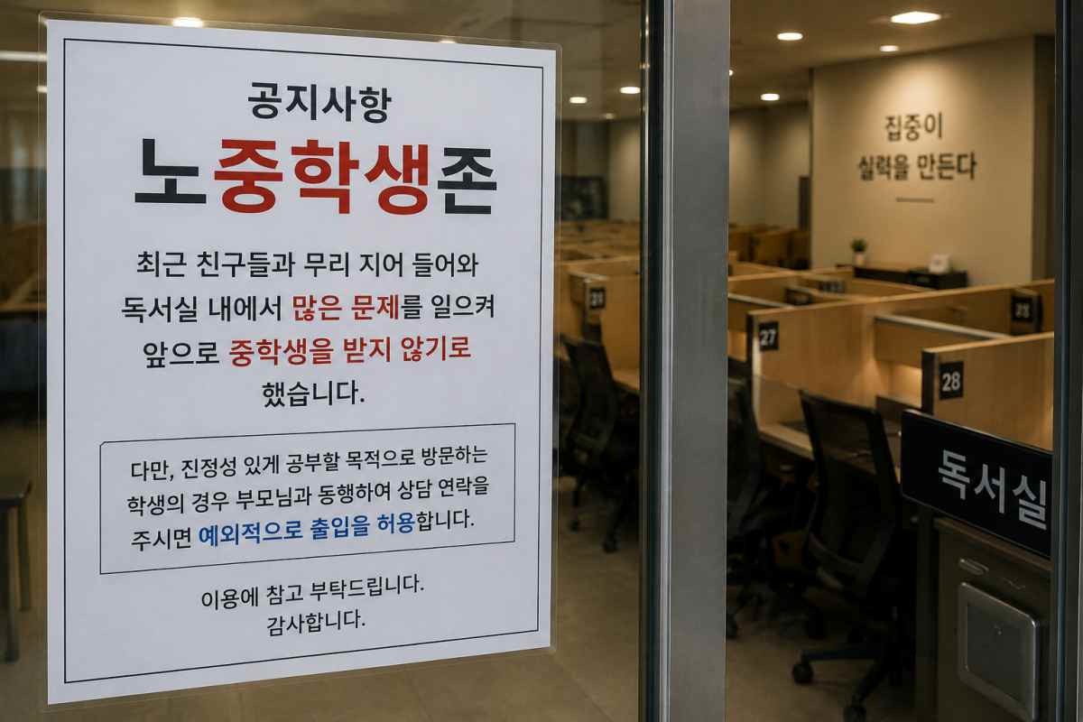 AI로 생성한 '노 중학생존' 안내 문구 / AI 생성 이미지