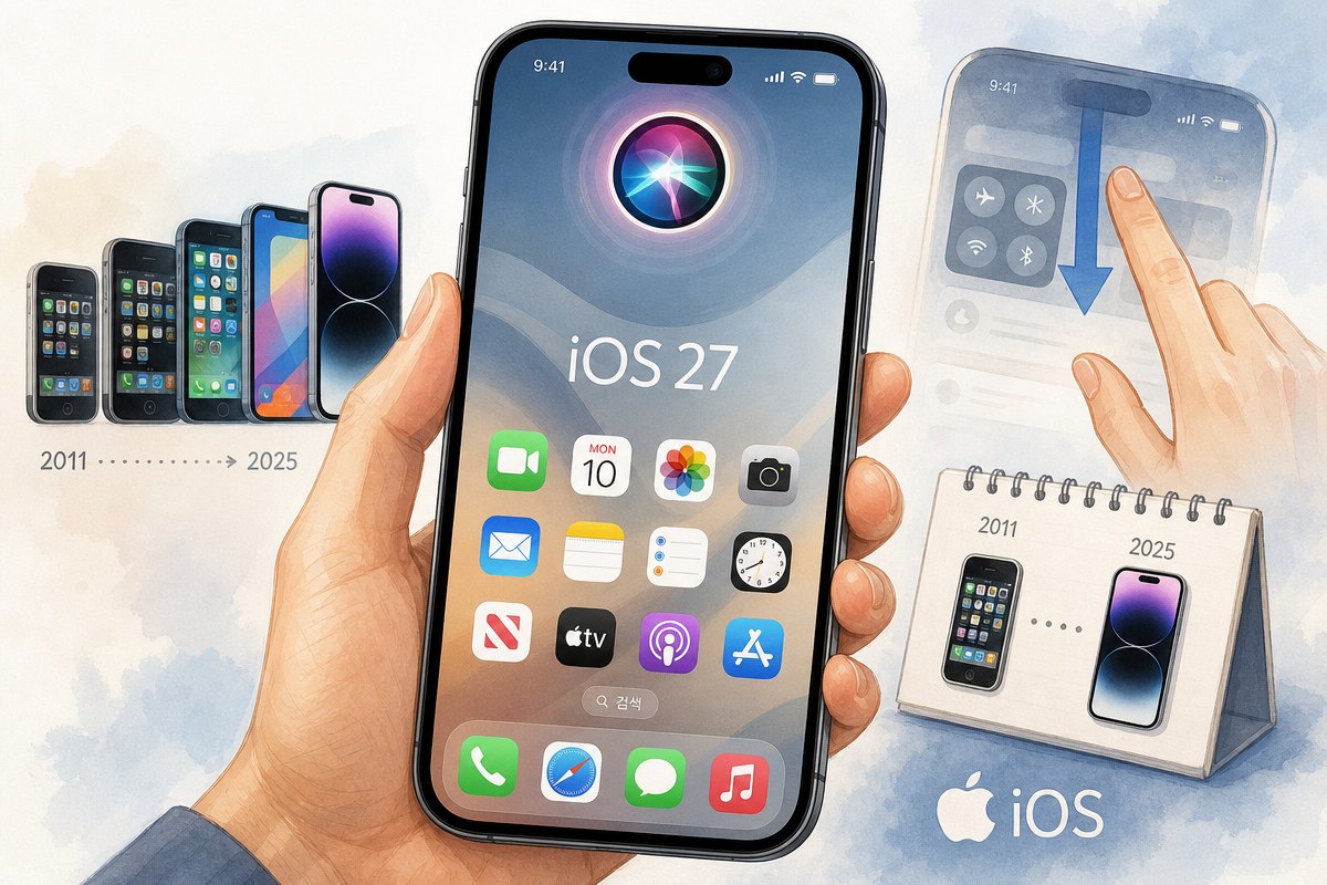 애플 iOS 27 퍼블릭 베타 6차 배포, 15년 만에 알림센터 스와이프 시리AI에 내줬다
