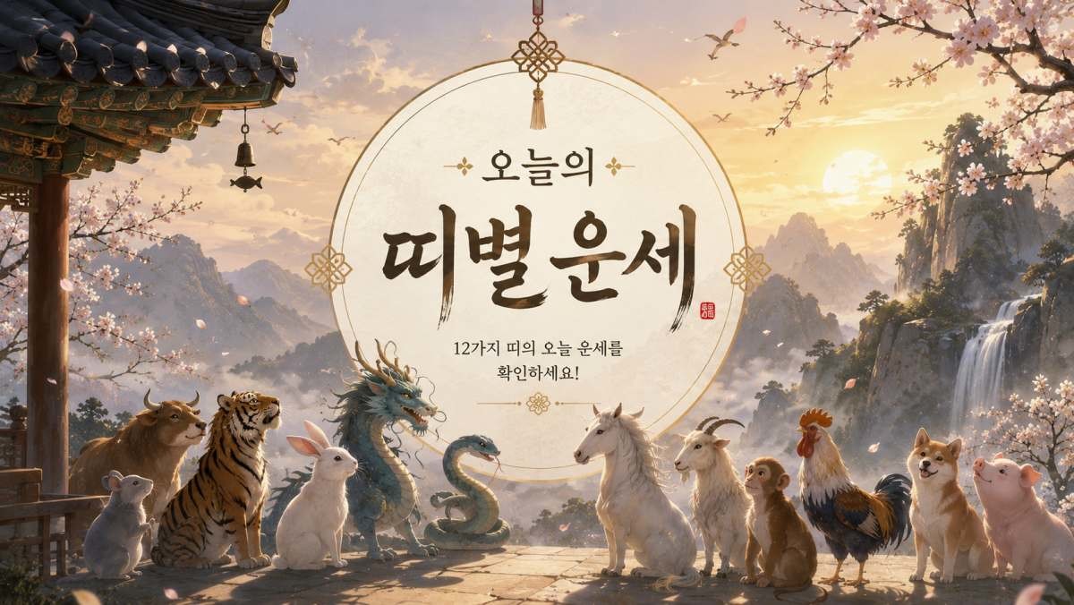 오늘의 띠별 운세 (AI로 제작.)