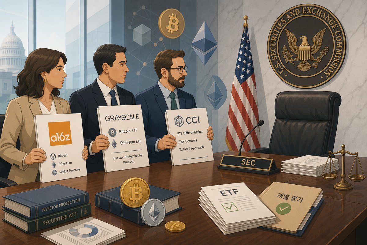 a16z·그레이스케일, SEC 신종 ETF 규제안에 “일괄 적용 말라” 공동 반대
