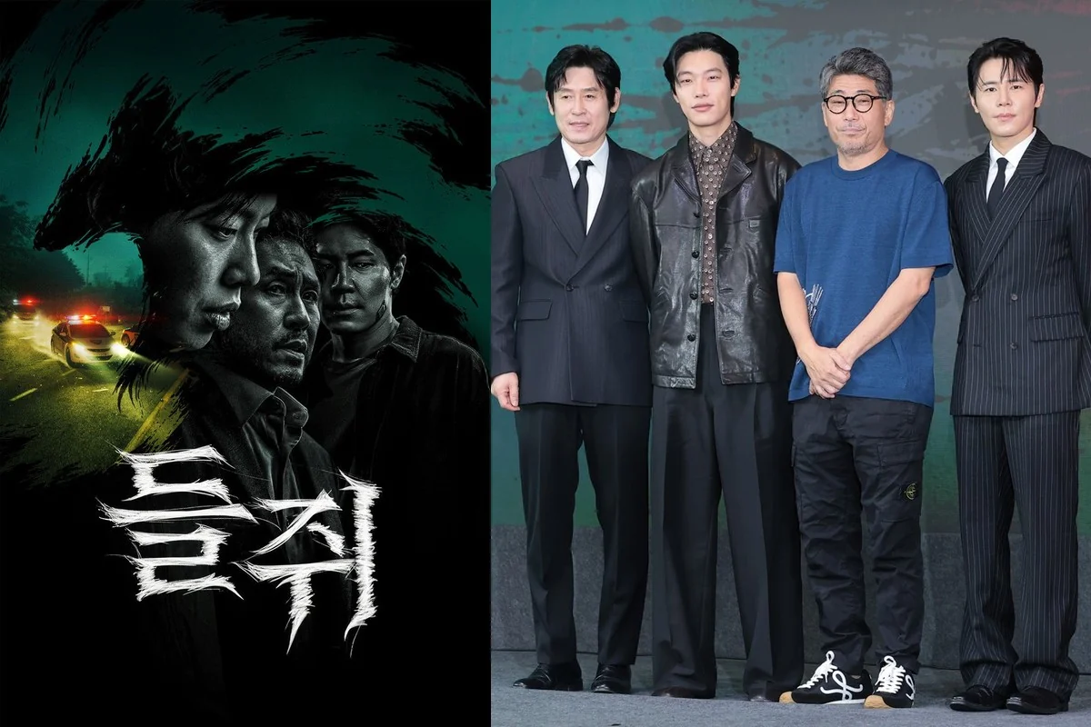 드라마 '들쥐' / 설경구, 류준열, 김홍선 감독, 이규형이 나란히 포즈를 취하는 모습 (사진=넷플릭스·뉴스1)