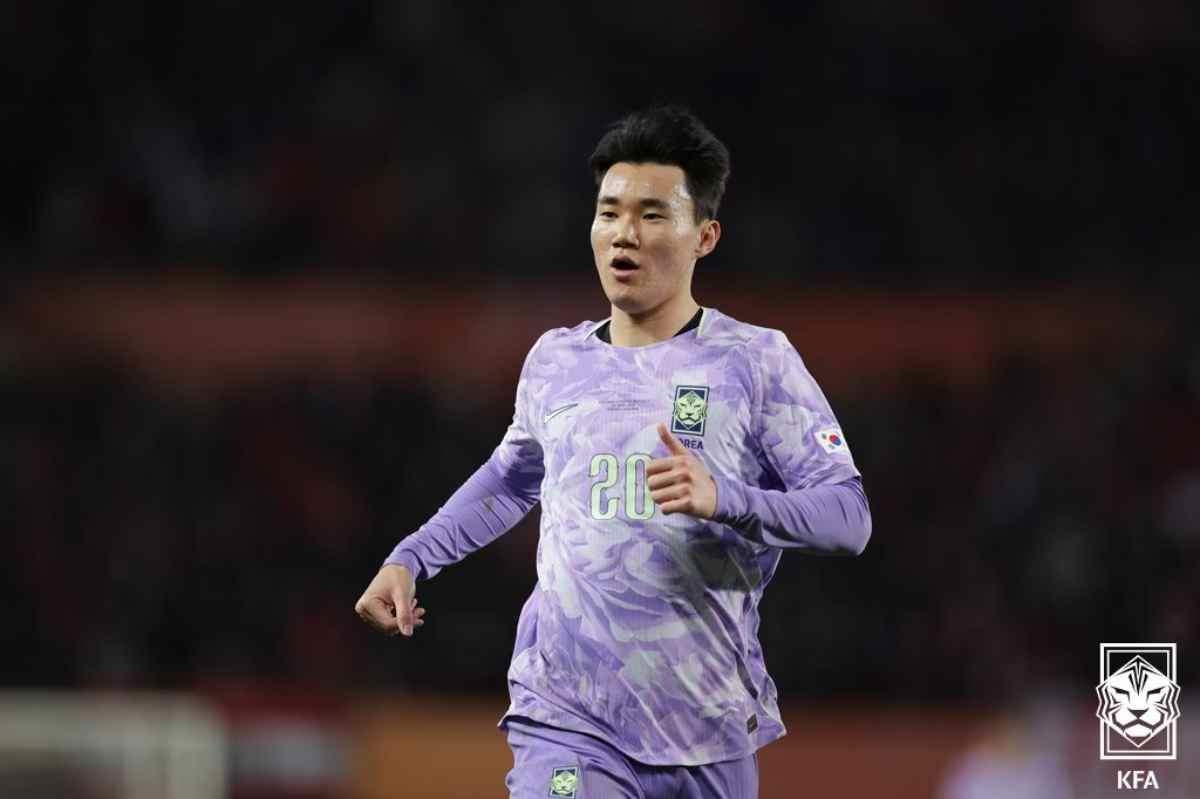 지난 4월 오스트리아 빈 에른스트 하펠 스타디움에서 열린 한국 축구대표팀과 오스트리아의 평가전에서 양현준이 그라운드를 달리고 있다. / 뉴스1