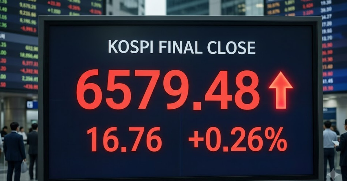 코스피 6579.48 마감…삼전·하이닉스 대형주 약세