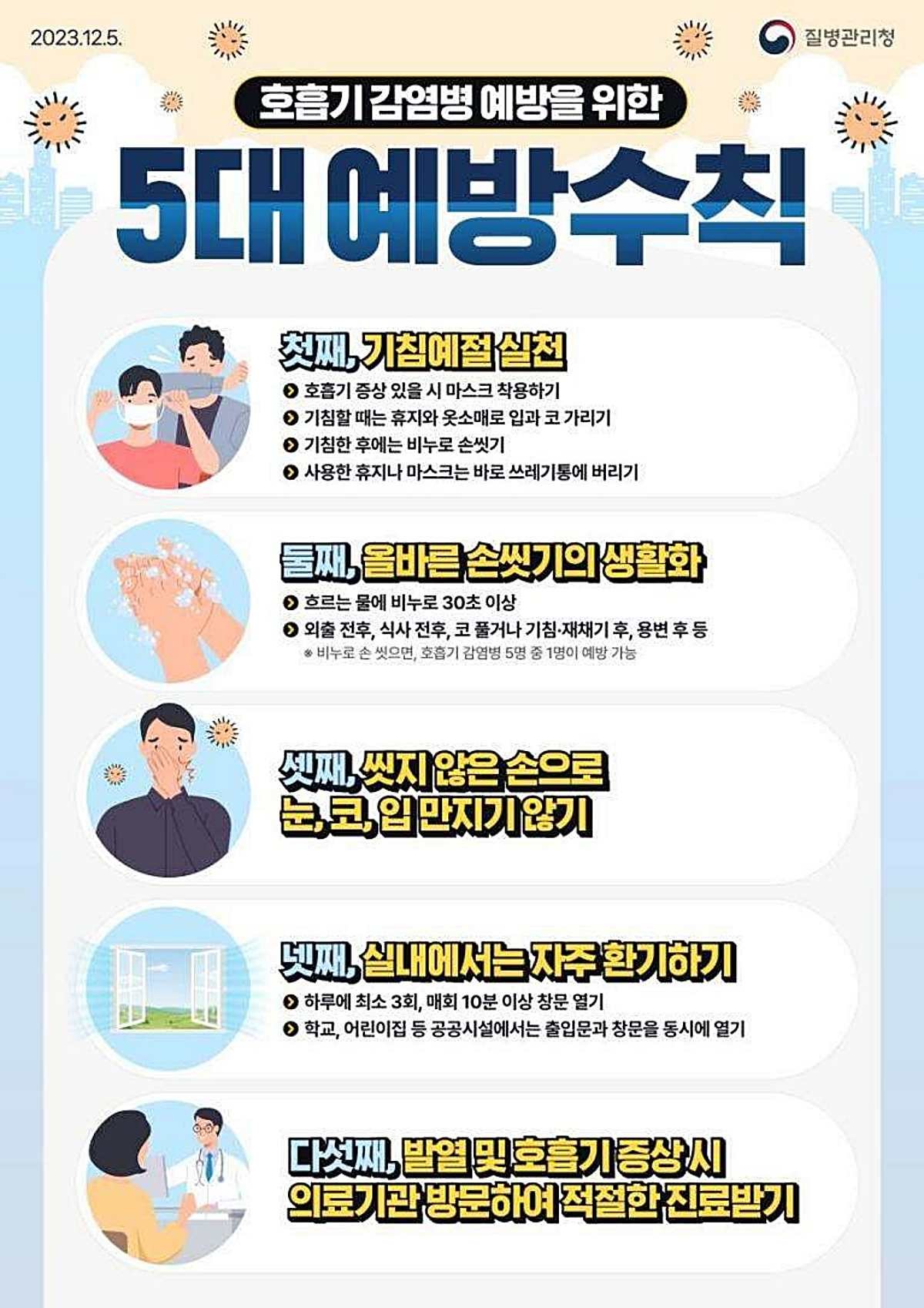 호흡기감염병 예방수칙. / 질병관리청