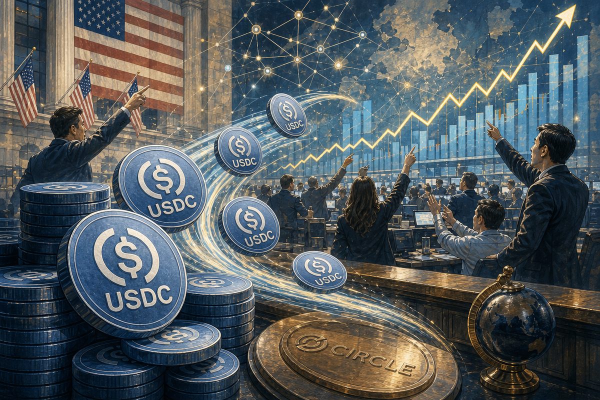 USDC 주간 시총 5억8400만달러 증가…공급 24%뿐인데 거래량은 60~70% 장악했다