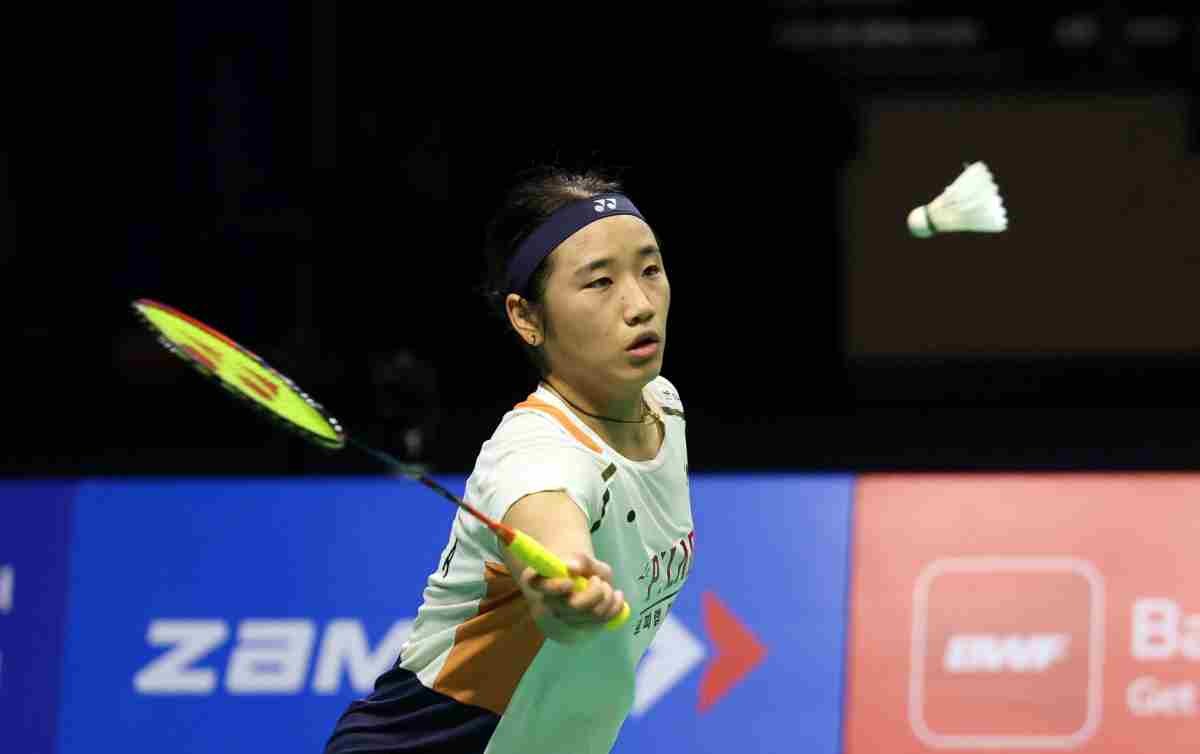 안세영이 지난해 경기 수원시 장안구 수원종합운동장에서 열린 '2025 세계배드민턴연맹(BWF) 월드 투어 코리아오픈(슈퍼 500)' 여자단식 일본 야마구치 아카네를 상대로 경기를 치르고 있다. / 뉴스1