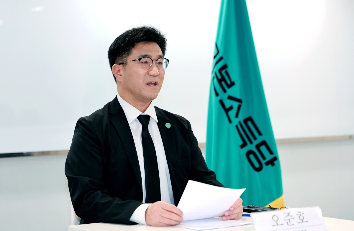 오준호 기본소득당 당대표가 7일 서울 여의도 기본소득당사에서 열린 최고위원회의에 참석해 모두발언하고 있다. / 뉴스1