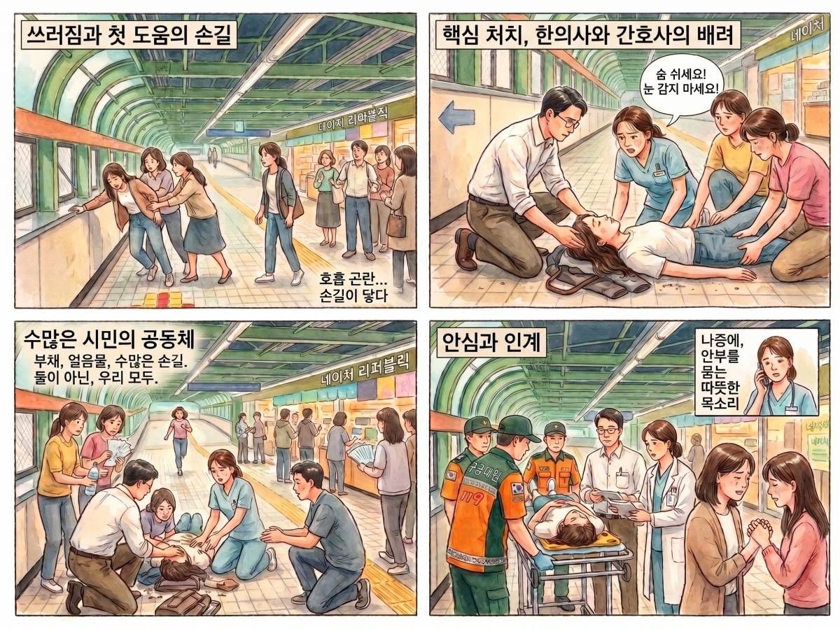 퇴근길 옥수역 미담. 기사 내용 토대로 AI툴 활용해 제작한 자료사진.