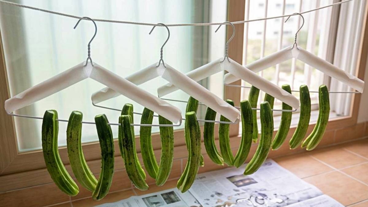 오이를 ‘옷걸이’에 걸어두면 생기는 일…이건 반찬가게 사장님도 놀라요