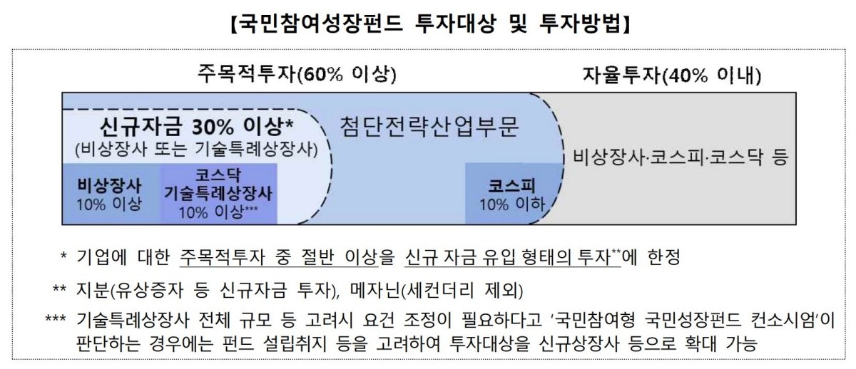 국민성장펀드 투자대상 및 투자방법 / 금융위원회 제공