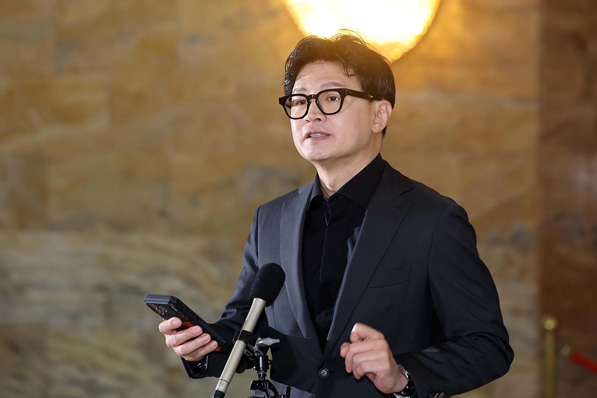 한동훈 무소속 의원이 8일 오전 서울 여의도 국회에서 김승원 법무부 장관 후보자 의혹과 관련해 발언을 하고 있다. / 뉴스1