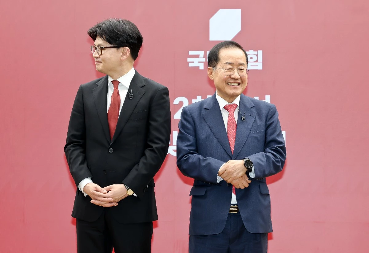 지난해 국민의힘 대선 경선 후보로 나섰던 한동훈, 홍준표 / 뉴스1