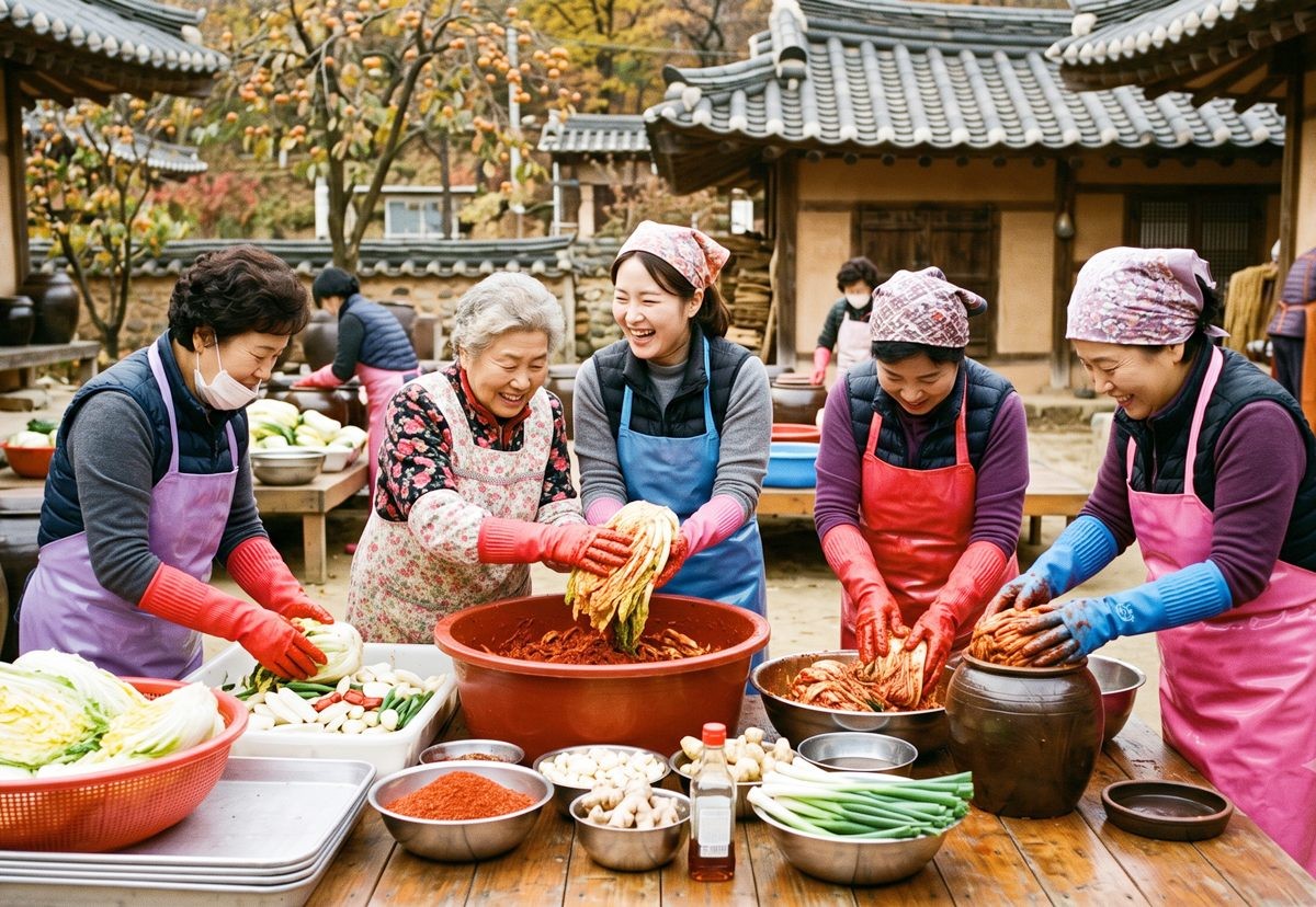 김장김치를 담그는 모습. 기사 이해를 돕기 위해 AI를 활용해 제작한 자료 사진.