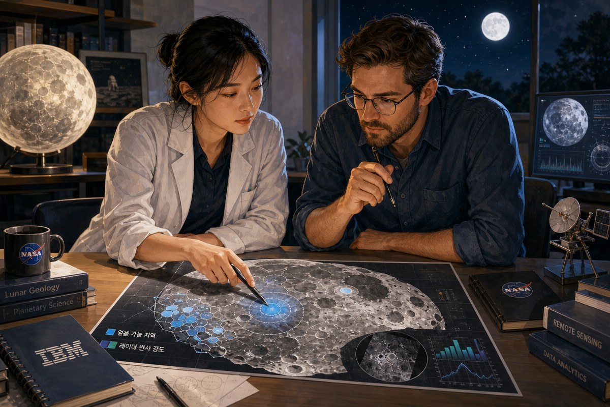 NASA·IBM, 달 크레이터·얼음 예측 AI 오픈소스 공개…오차 22% 줄었다