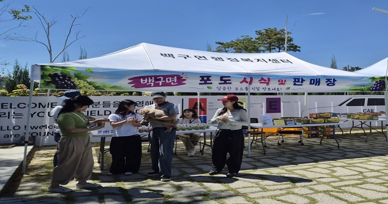 백구면, 농특산물 ‘포도’ 전시·판매 행사 개최