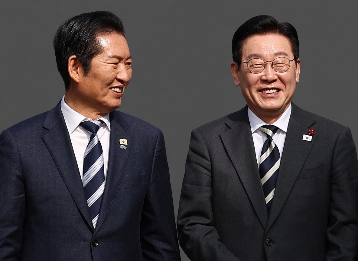 이재명(오른쪽) 대통령과 정청래 더불어민주당 의원. / 뉴스1