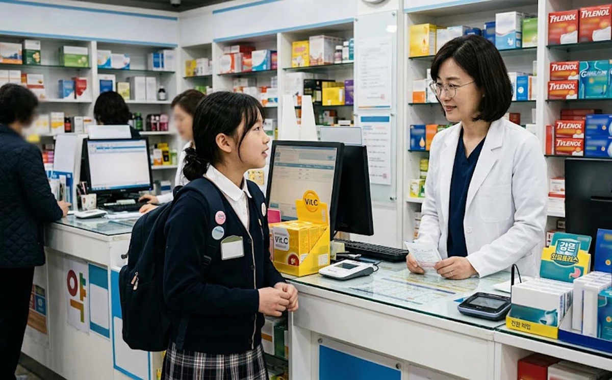 감기약을 사러 약국을 찾은 초등학교 6학년 학생이 여성 경구피임약을 받아 복용한 뒤 응급실로 실려간 일이 벌어졌다. 글에 대한 이해를 돕기 위해 AI 툴로 만든 사진.