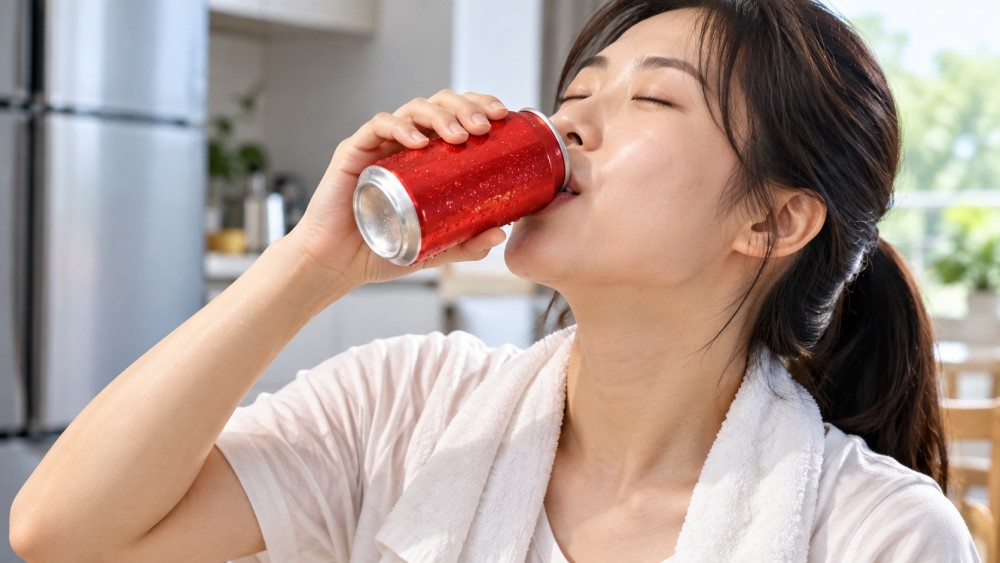 탄산음료를 마시고 있는 모습을 표현한 자료사진. AI툴을 활용해 생성됐습니다.