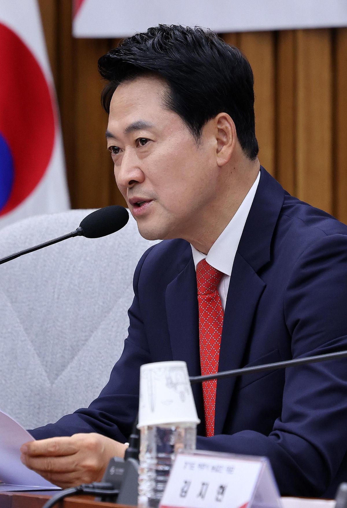 장동혁 국민의힘 대표가 15일 오후 서울 여의도 국회에서 열린 '농지조사 후폭풍, 위기의 농촌' 간담회에서 모두 발언을 하고 있다. / 뉴스1