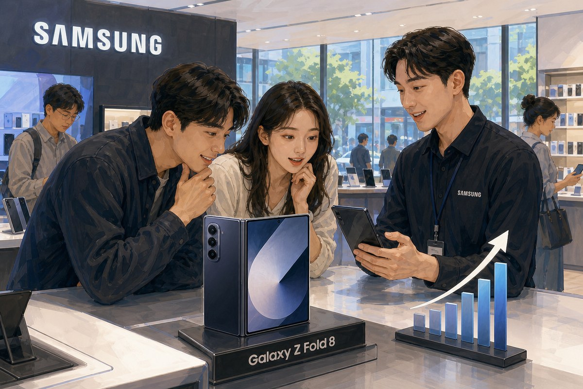 애플 아이폰 듀오 공개 일주일 만에, 갤럭시Z폴드8 국내 판매 10% 증가했다