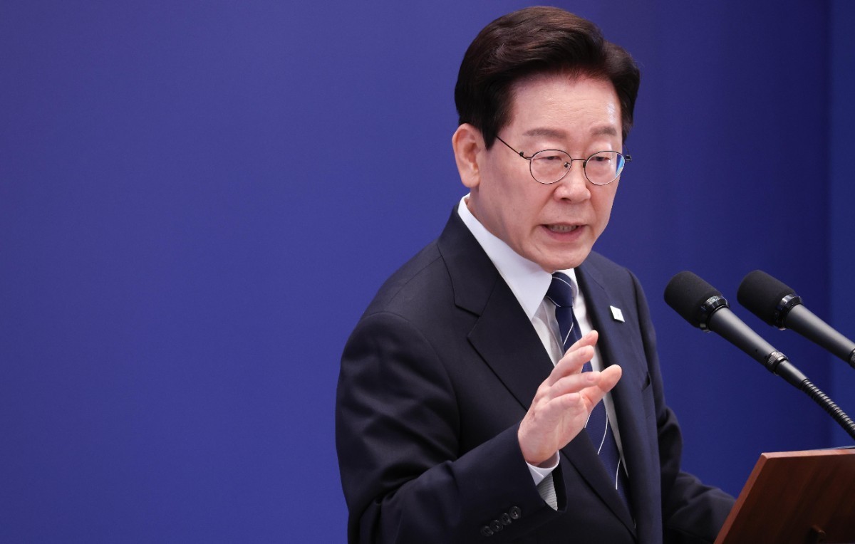 이재명 대통령이 18일 청와대 영빈관에서 열린 현안 기자회견에서 발언하고 있다. / 뉴스1(청와대통신사진기자단)