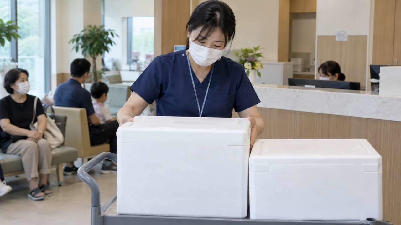 간호사가 백신을 옮기는 모습. / AI 생성 이미지
