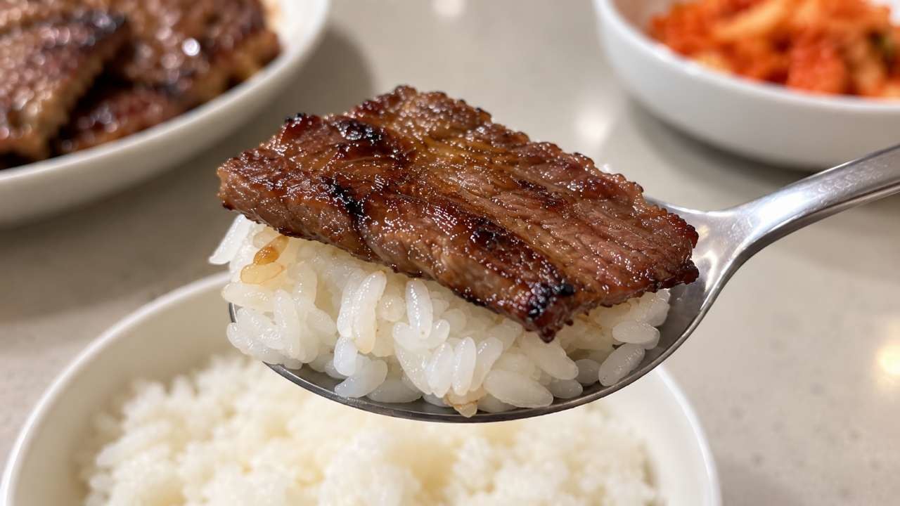 밥 위에 올려진 LA갈비. / AI 생성 이미지
