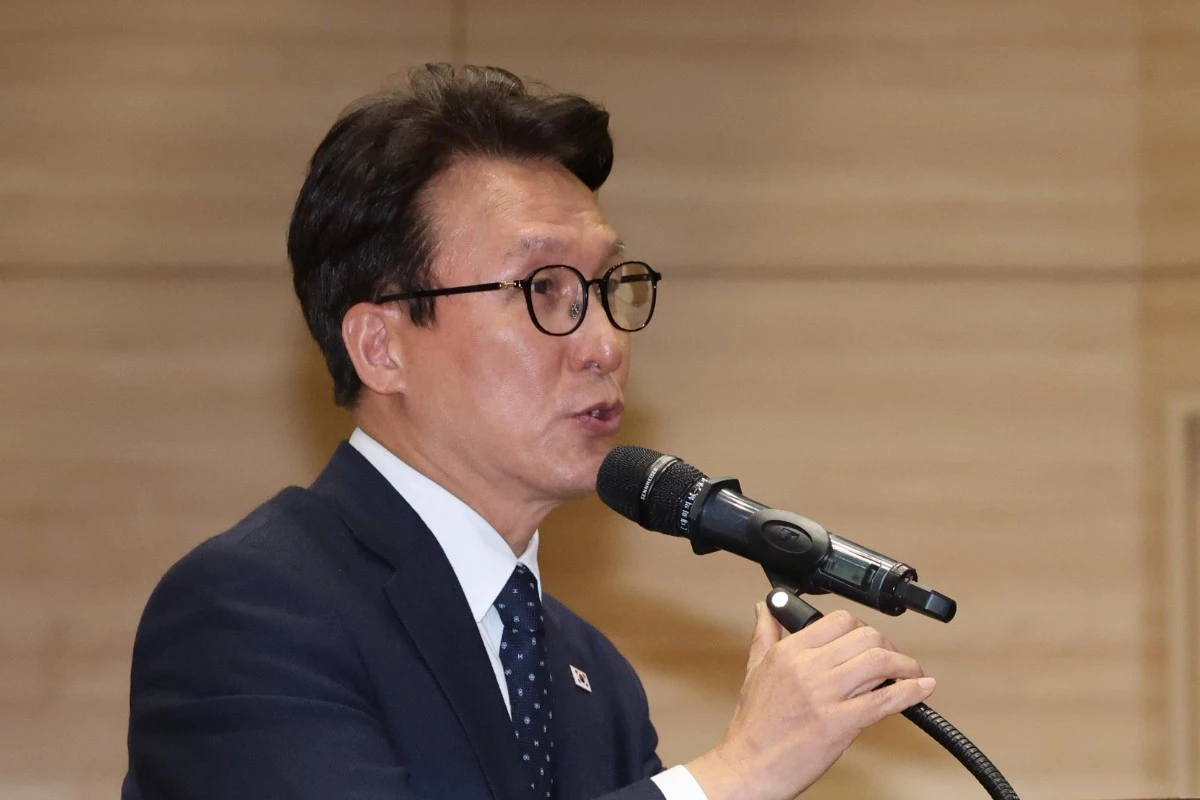 김민석 더불어민주당 대표가 18일 서울 여의도 국회 의원회관에서 열린 9.19 평양공동선언 및 남북군사합의 8주년 기념식에서 축사를 하고 있다. / 뉴스1