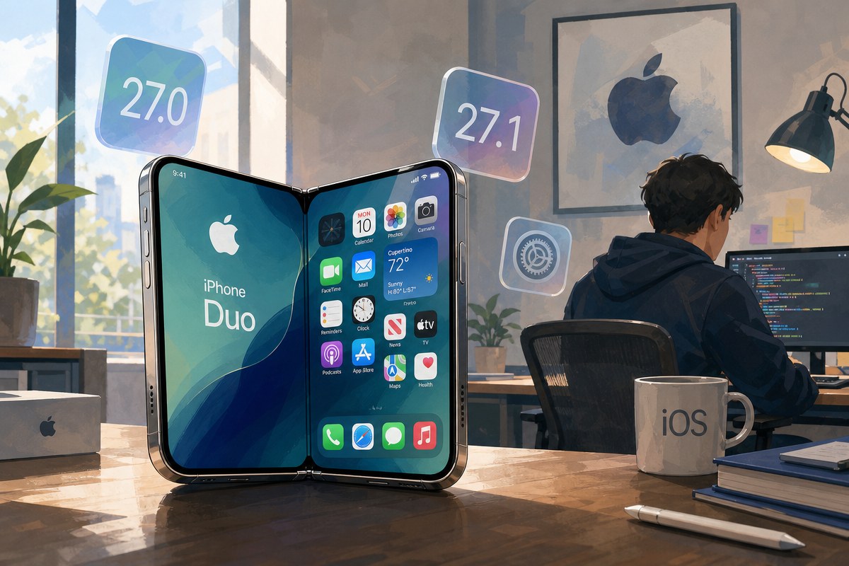 아이폰 듀오, 정식 iOS27 대신 27.1로 출시…폴더블 전용 기능이 이유