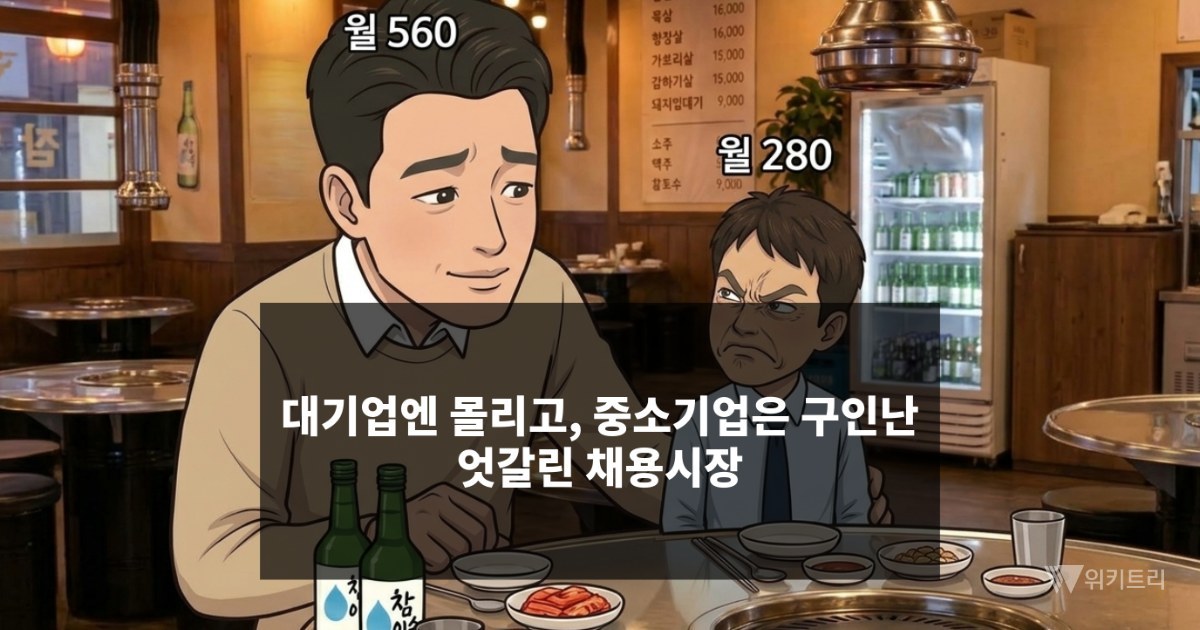 [위키만평] 대기업엔 몰리고, 중소기업은 구인난 ...엇갈린 채용시장
