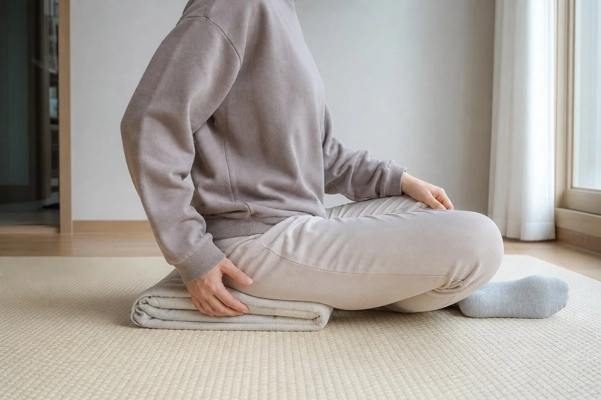 골반이 뒤로 넘어가면 허리와 무릎에 부하가 몰리는 이유 — AI 자료 이미지