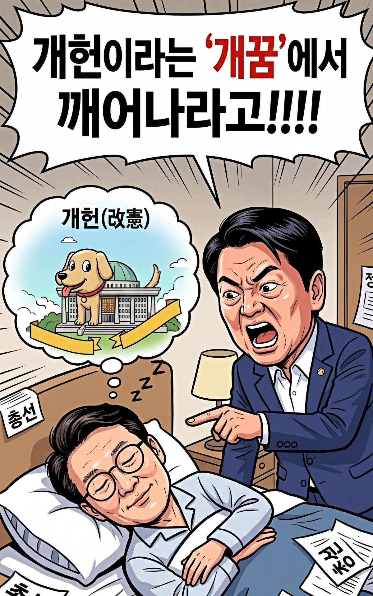 김민석 대표 향해 강도 높은 비판 남긴 안철수 의원. 기사 내용 토대로 AI툴 활용해 제작한 자료사진.
