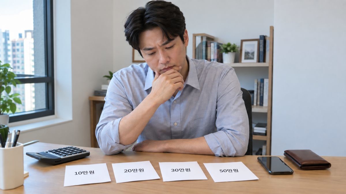 용돈 금액을 고민하는 사람. 기사 이해를 돕기 위해 AI툴로 생성한 자료사진. (실제와 차이가 있을 수 있음을 알립니다.)