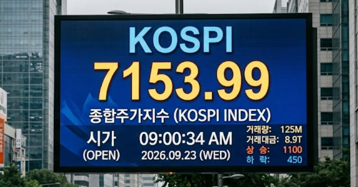 코스피 7153.99 출발…반도체 투톱 격차는?
