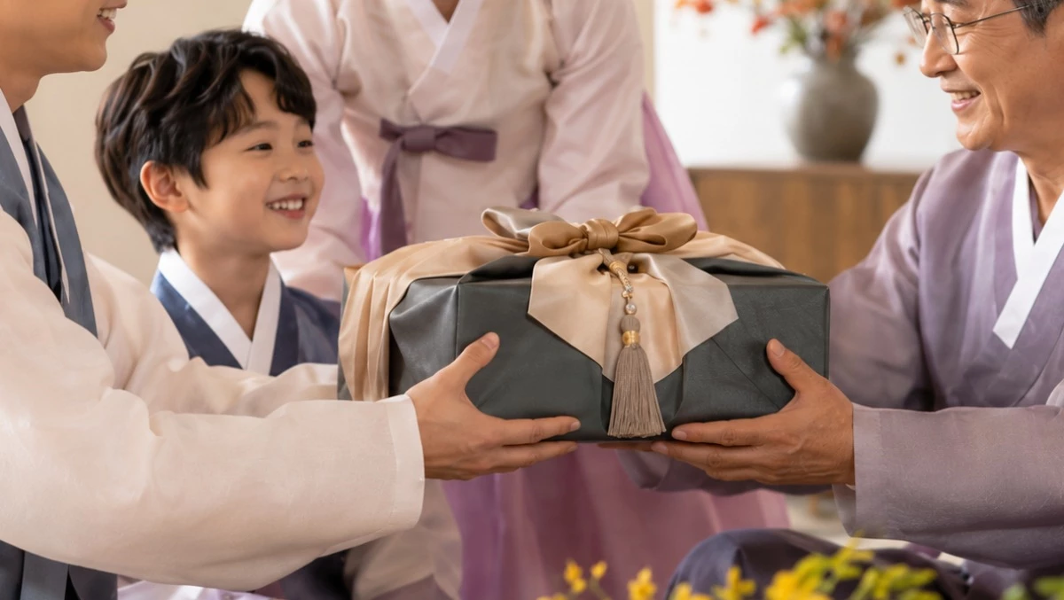 추석 선물을 주고 받는 모습. 기사 이해를 돕기 위해 AI툴로 생성한 자료사진.
