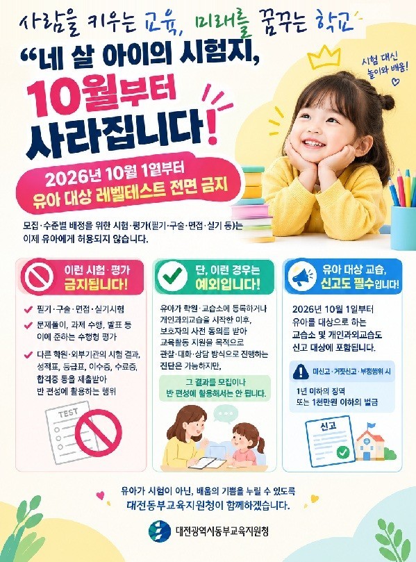 ‘4세·7세 고시’ 사라진다…유아 레벨테스트 10월부터 금지